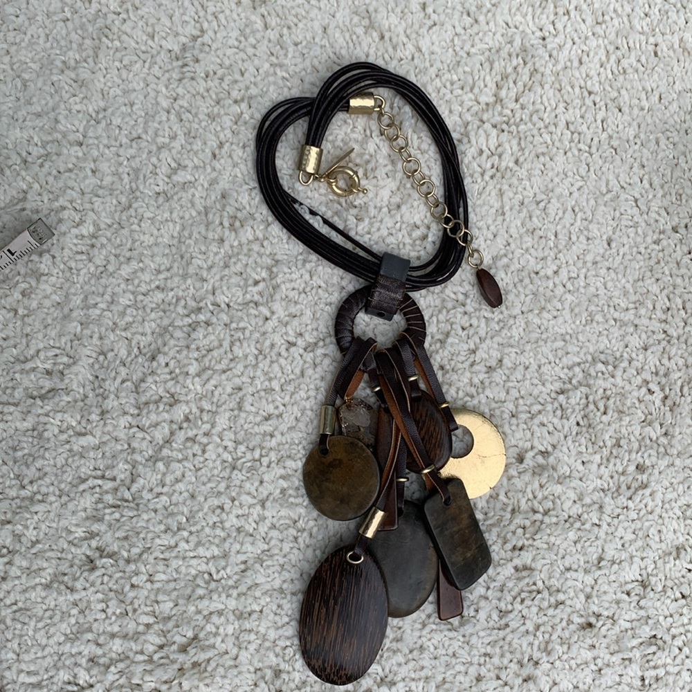 Chicos statement wood metal bib necklace - Picture 12 of 12